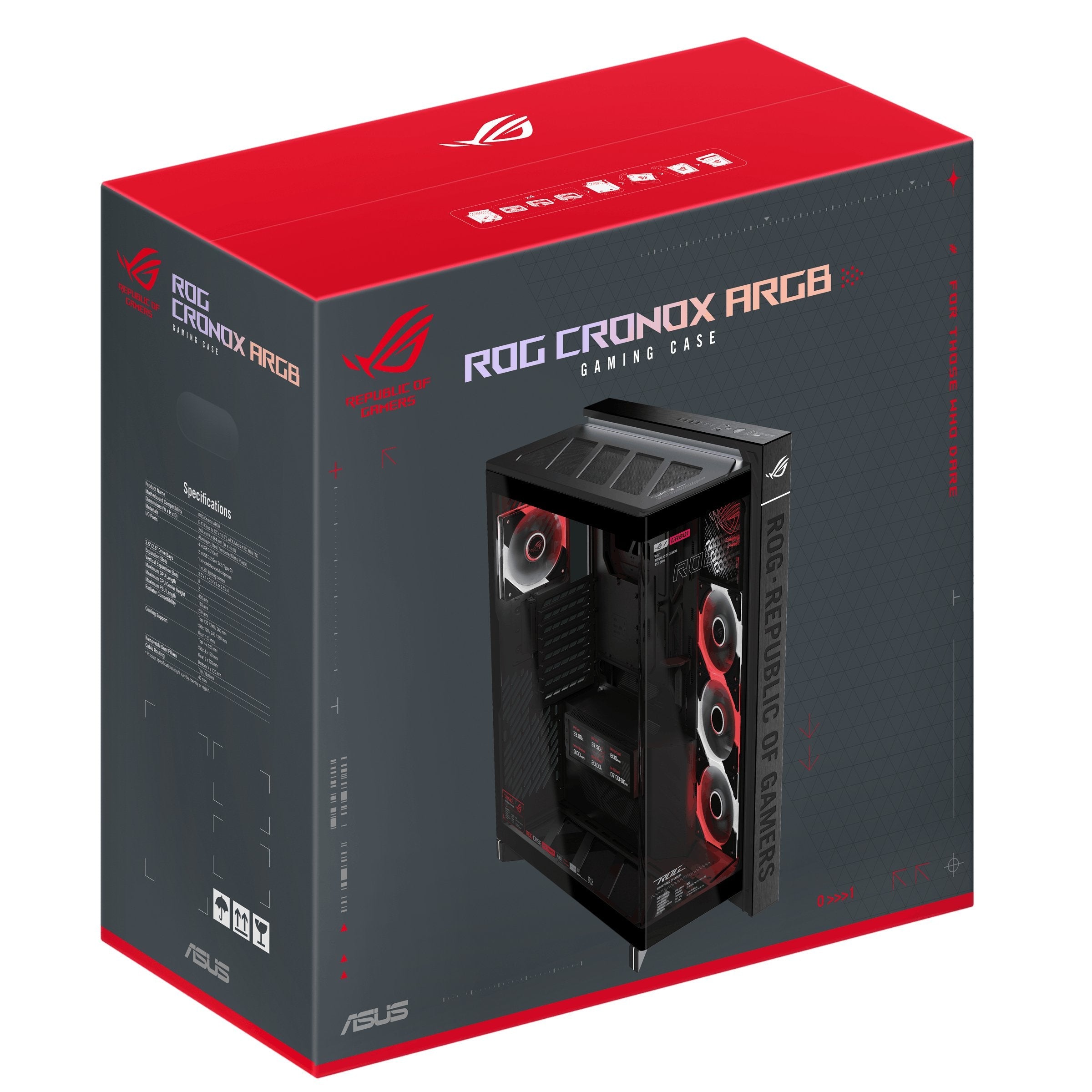 Asus Rog Cronox Gr801 Curve Tg Argb Black Midi Tower Negro