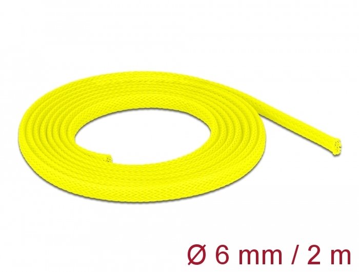 Delock Funda Trenzada Expandible 2 Mx 6 Mm Amarillo