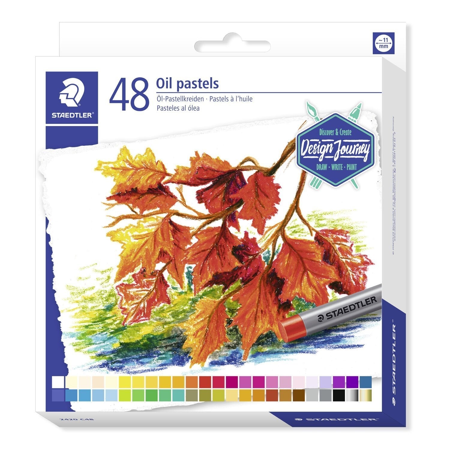Staedtler Estuche 48 Ceras Blandas Pasteles 70mm Colores Surtidos