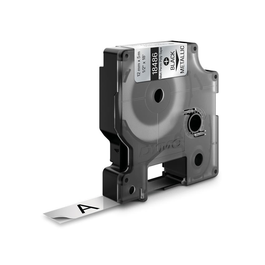 EAN 0071701184863 - DYMO 18486 cinta para impresora de etiquetas Negro sobre metálico imagen 4