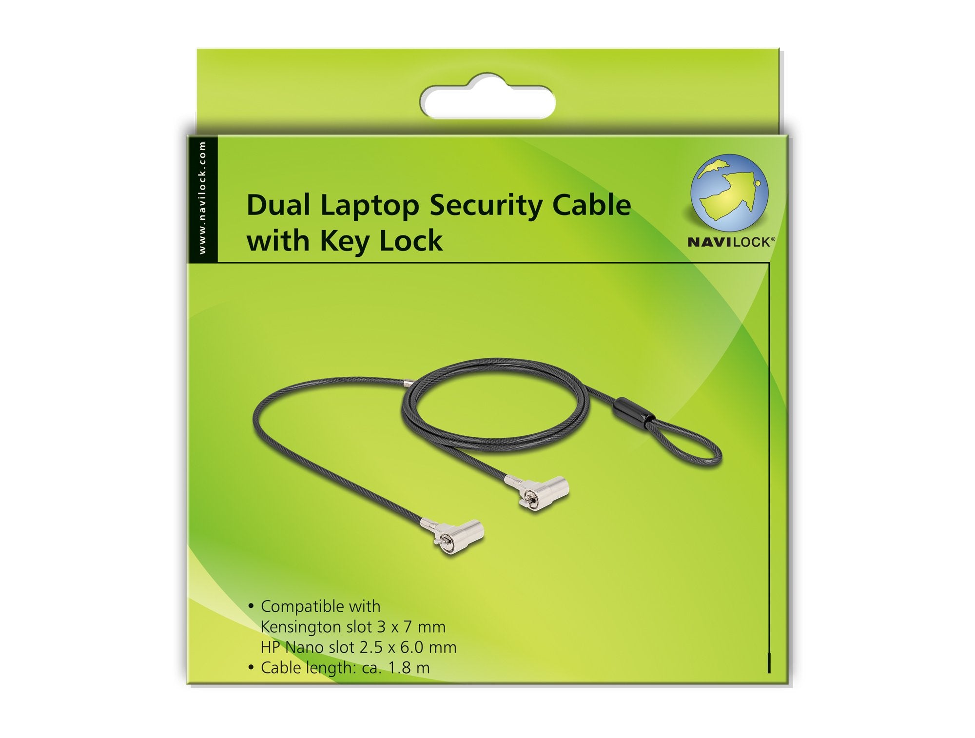 EAN 4043619209354 - Navilock 20935 cable antirrobo Negro, Plata 1,8 m imagen 5