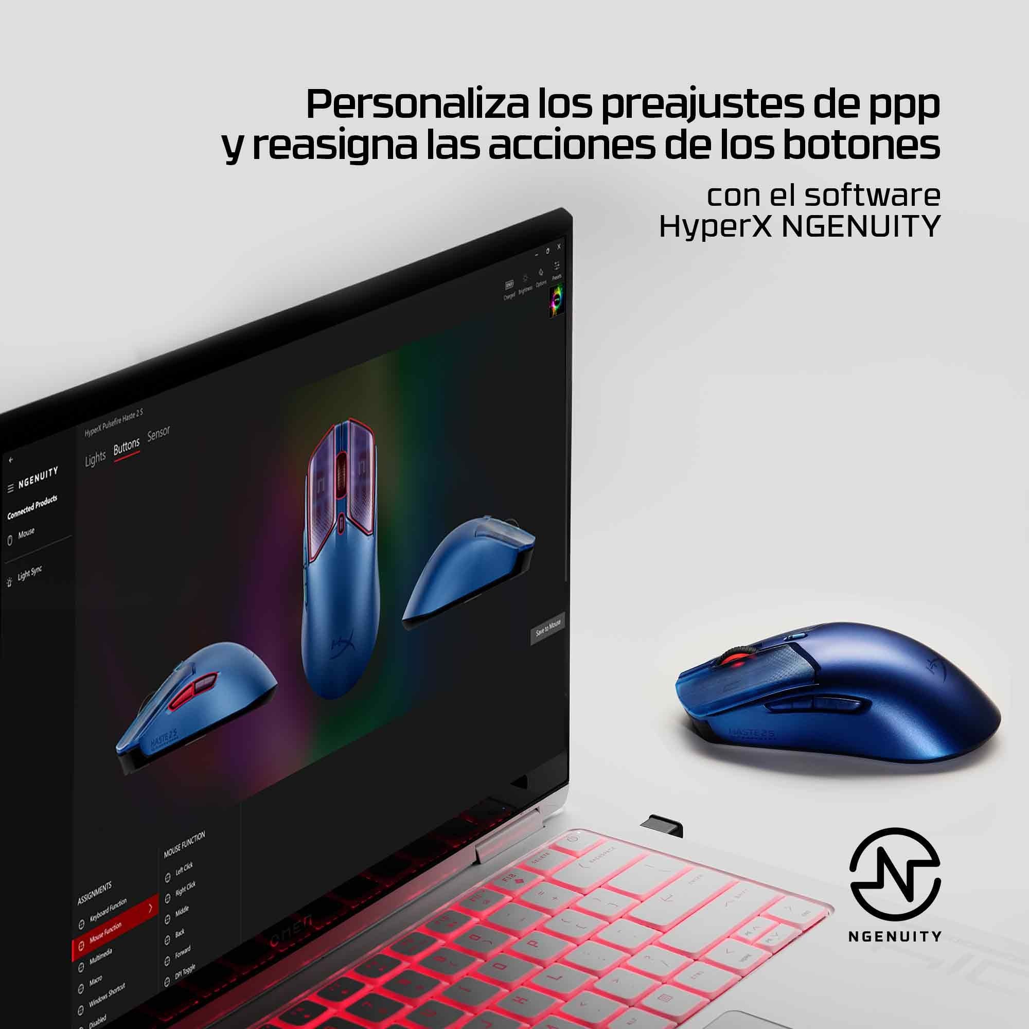 EAN 197961217414 - HyperX Pulsefire Haste 2 S Wireless Navy Gaming Mouse ratón Juego Ambidextro RF Wireless + Bluetooth + USB imagen 8