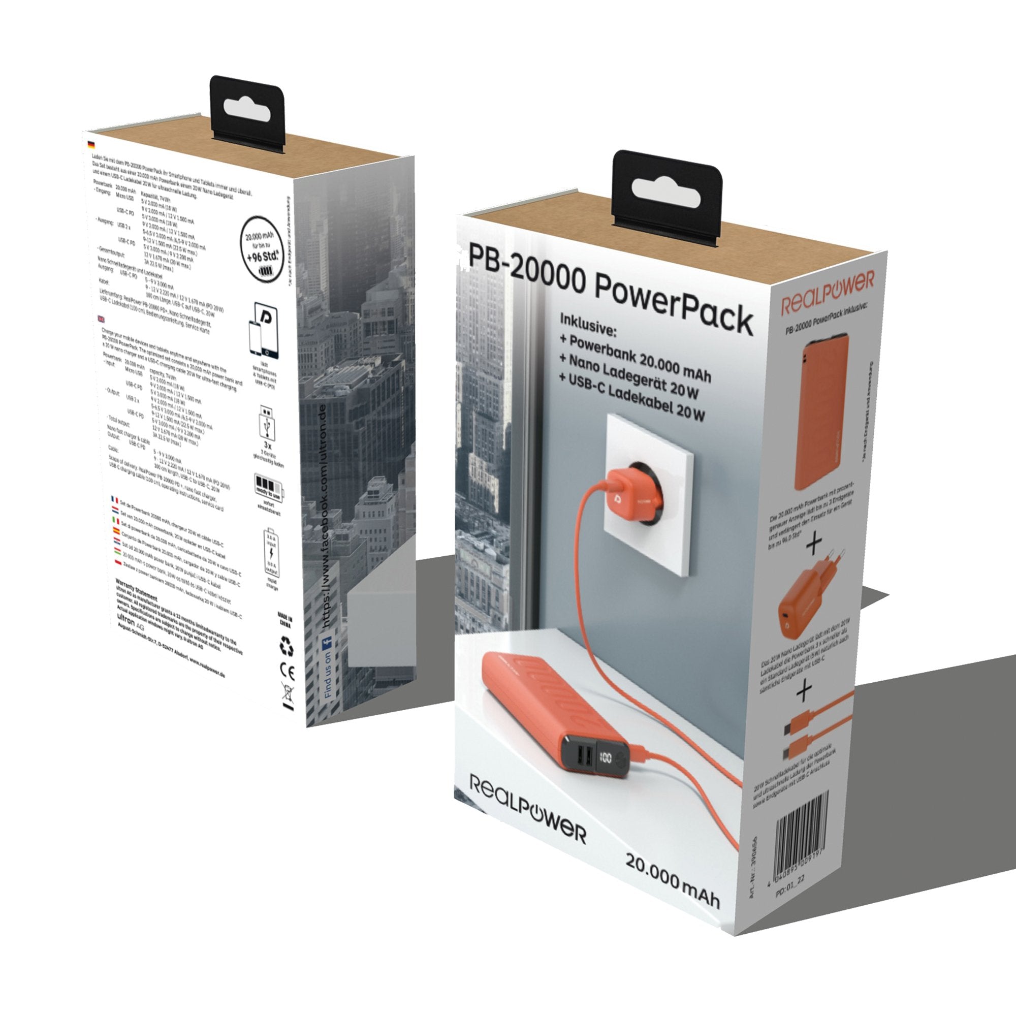 EAN 4040895009197 - Ultron PB-20000 20000 mAh Naranja imagen 5
