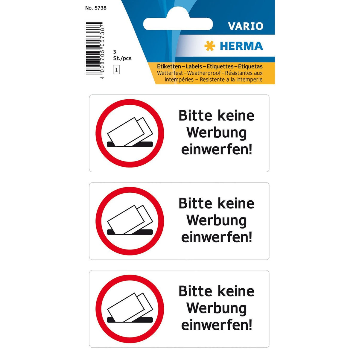 Herma Etiquetas Informativas Keine Werbung