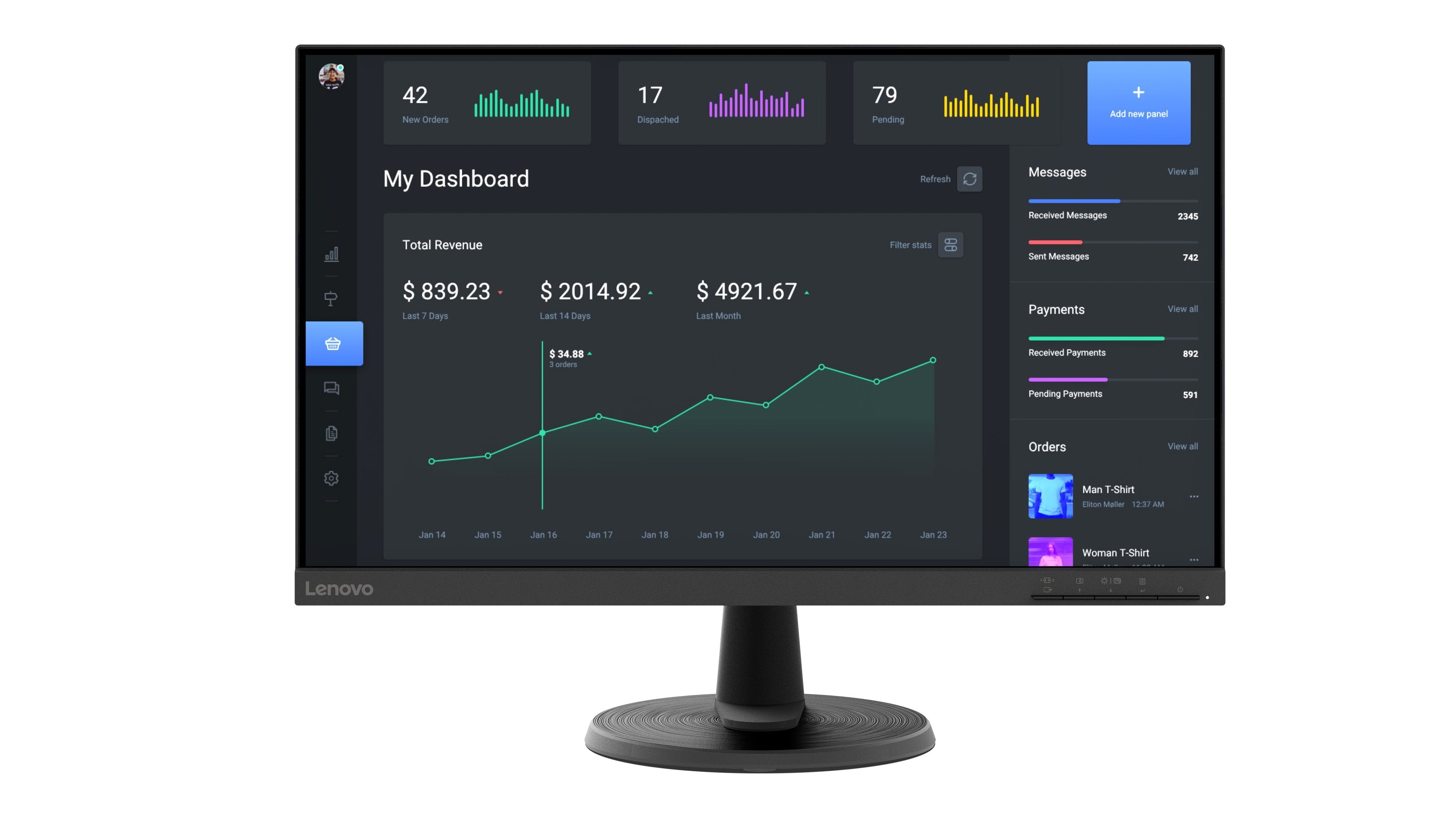 Monitor Lenovo Thinkvision C24-40 Led 23,8" Fhd Black