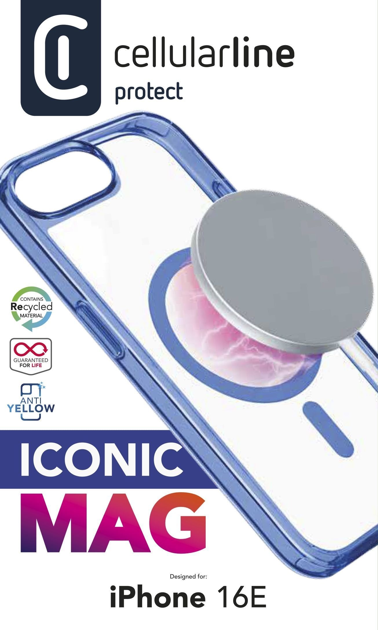Cellularline Iconic Mag Magsafe Case Fr Apple Iphone 16e Azul