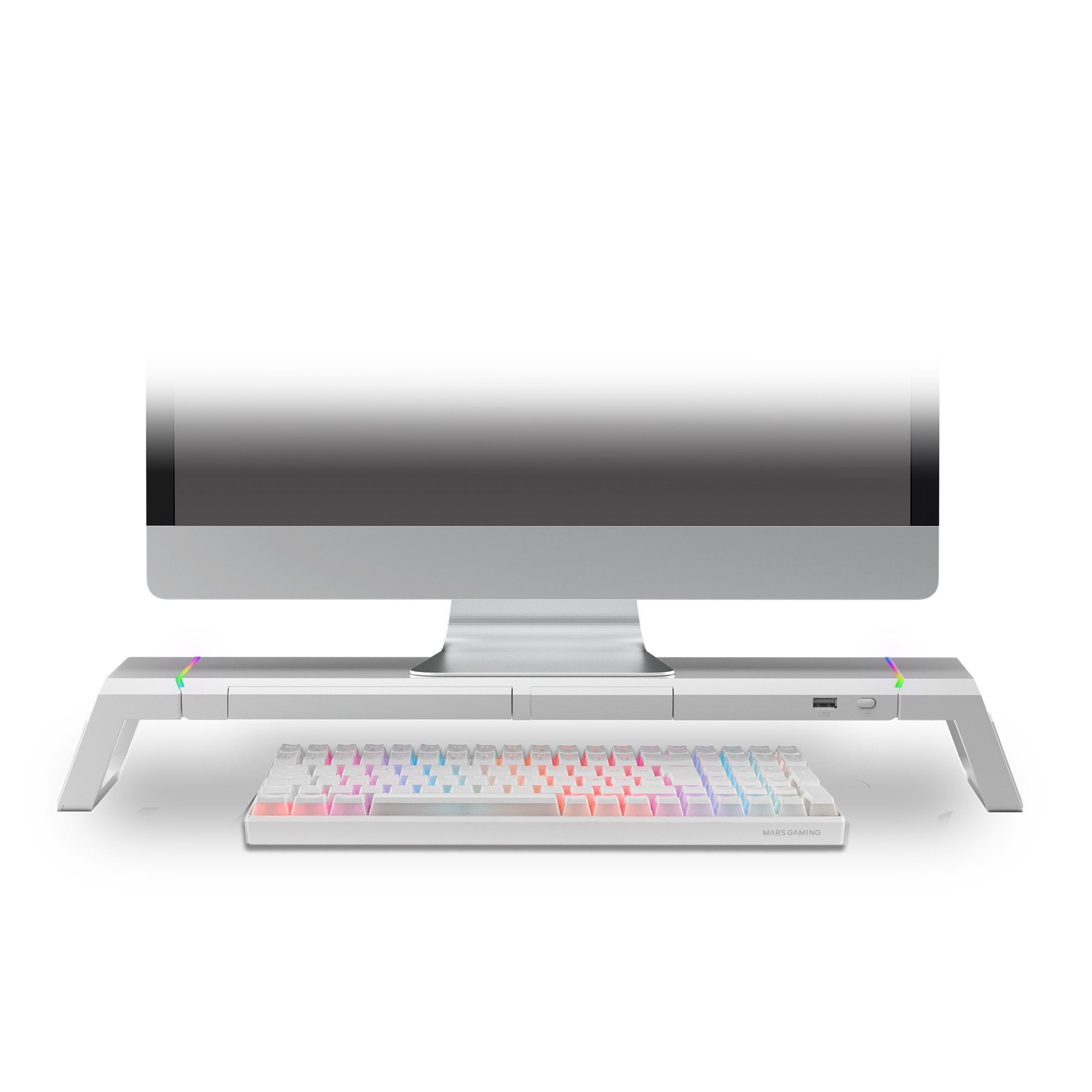 Soporte Gaming Para Monitor Mars Gaming Mgs-One Hasta 30 Kg Blanco