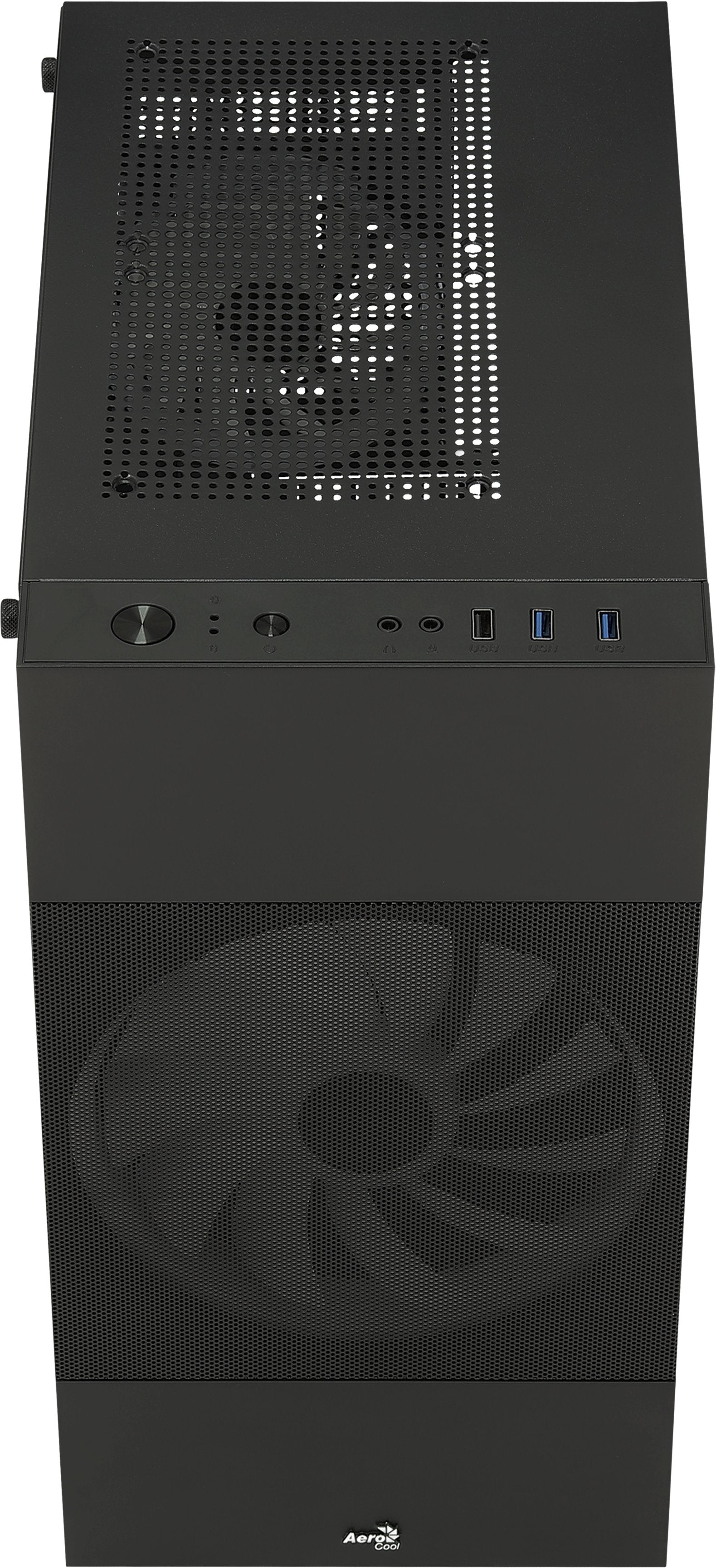 Caja Pc Aerocool Atomic Lite V1 Mini-Tower, Frgb, Vidrio Templado - Negro