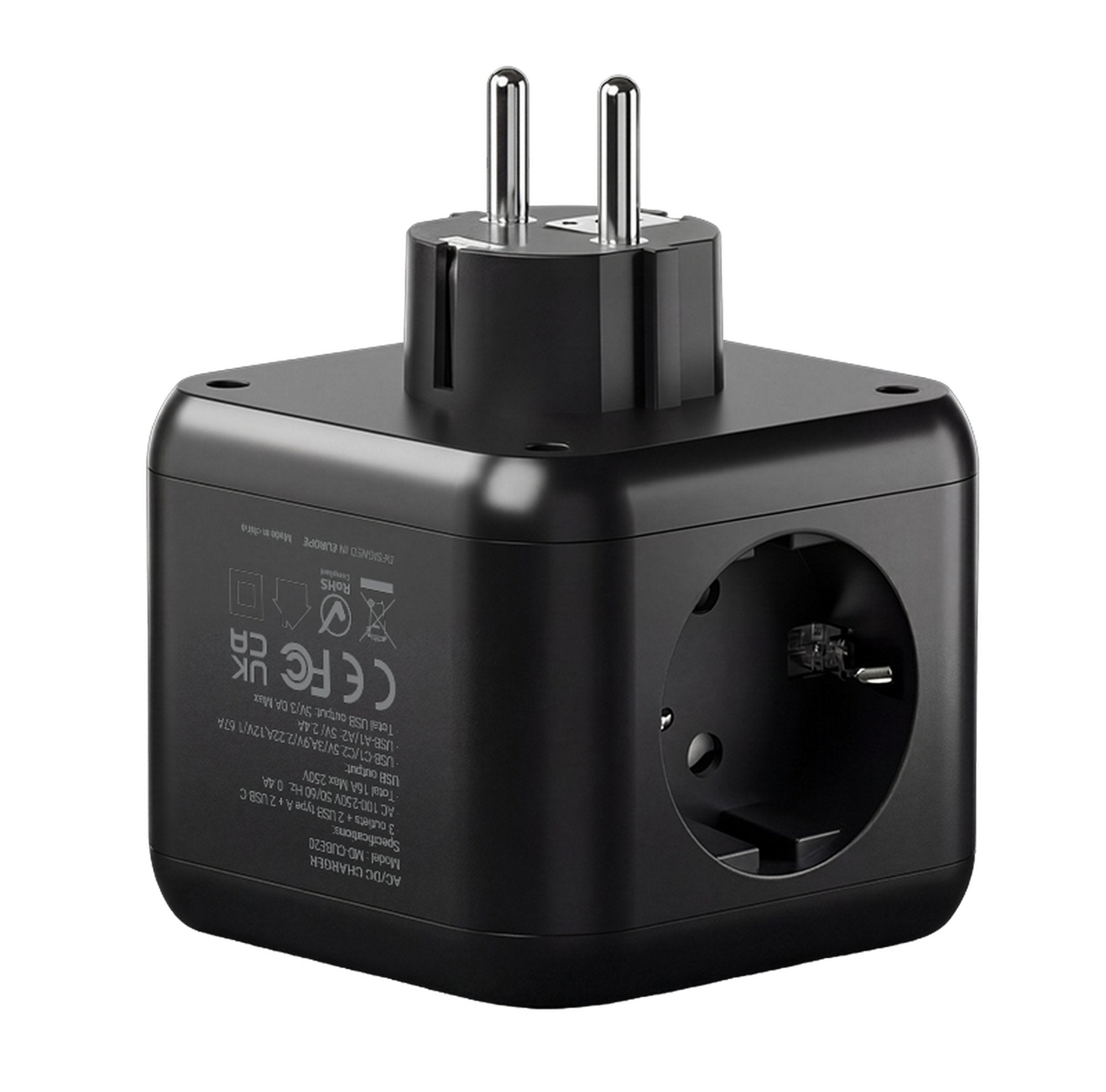 Powercube Mars Gaming Md-Cube20 4 Usb 3 Tomas De Corriente. Regleta Color Negro