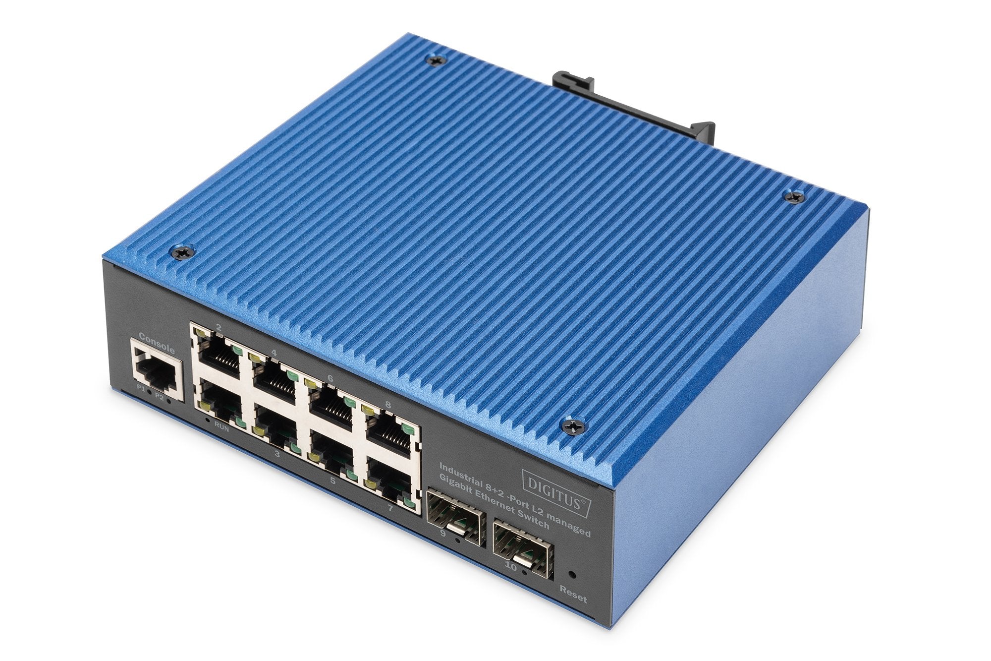 EAN 4016032490180 - Digitus DN-651156 switch Gestionado Gigabit Ethernet (10/100/1000) Negro, Azul imagen 1