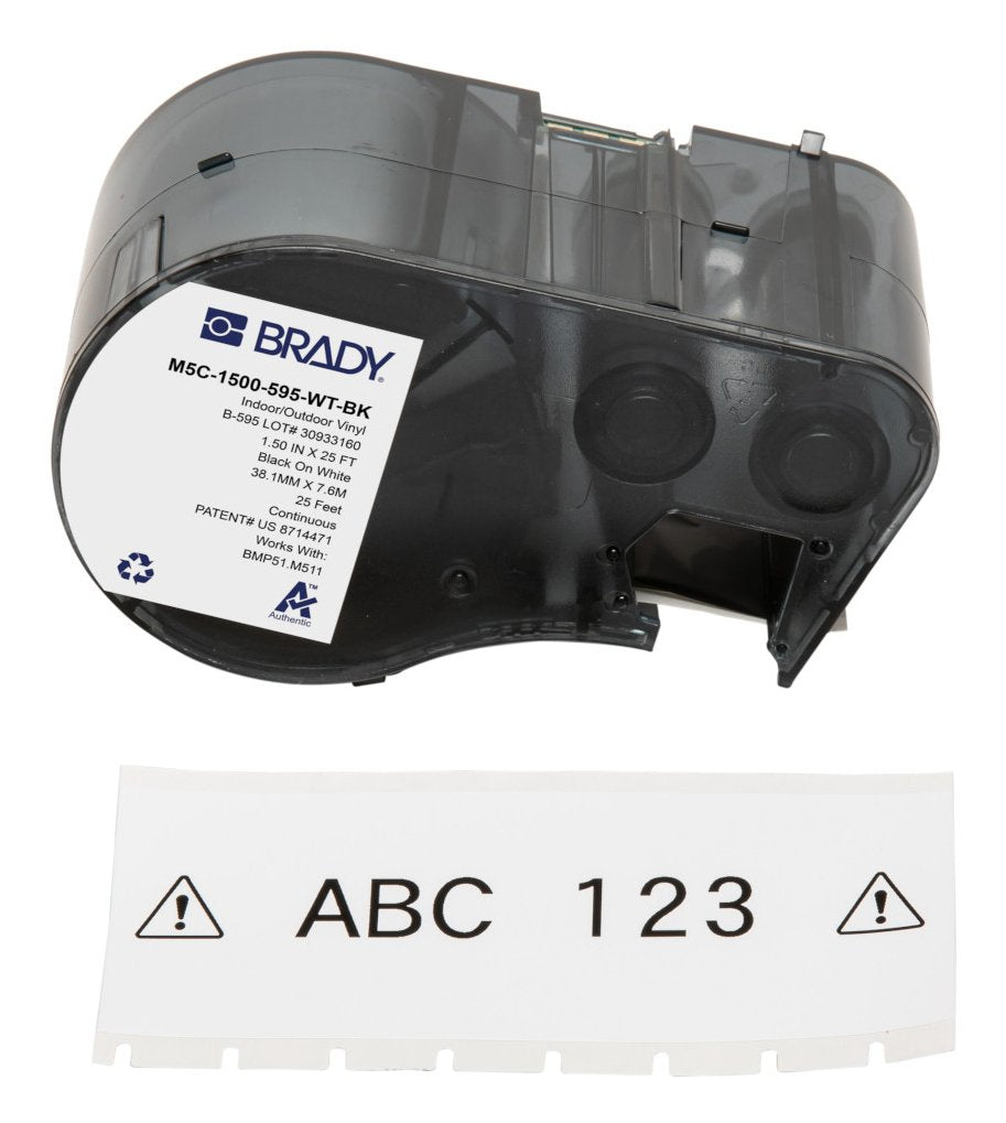 EAN 888434593714 - Brady M5C-1500-595-WT-BK etiqueta de impresora Negro, Blanco Etiqueta para impresora autoadhesiva imagen 1