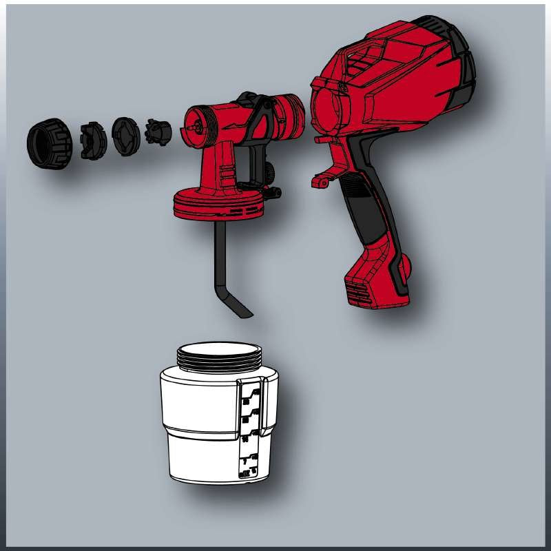 Pistola Pulverizadora De Pintura Einhell Tc-Sy 500 P (Rojo/Negro, 500 Vatios) 4260010