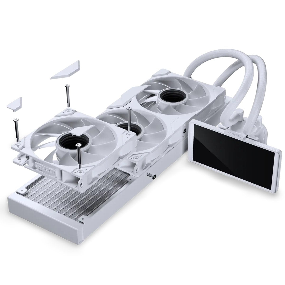 K Phanteks Glacier One 360m25 Lcd Aio-Wasserkühlung, 6-Zoll-Display - 360mm, Weiss