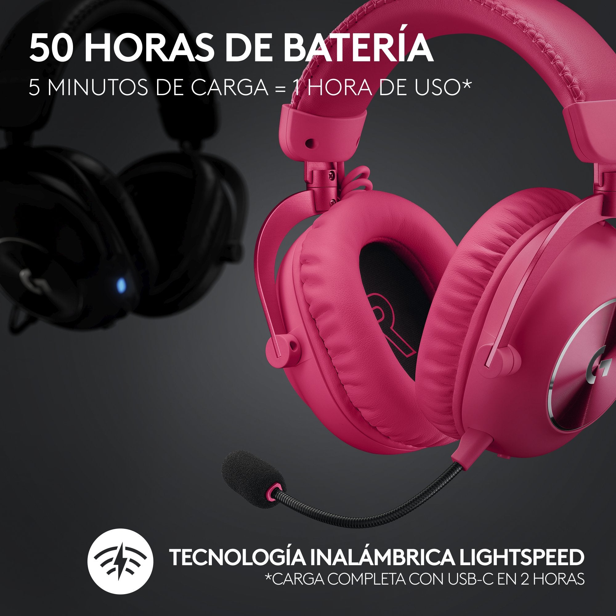 EAN 5099206109070 - Logitech G 981-001275 auricular y casco Auriculares Inalámbrico Diadema Juego Bluetooth Magenta imagen 9