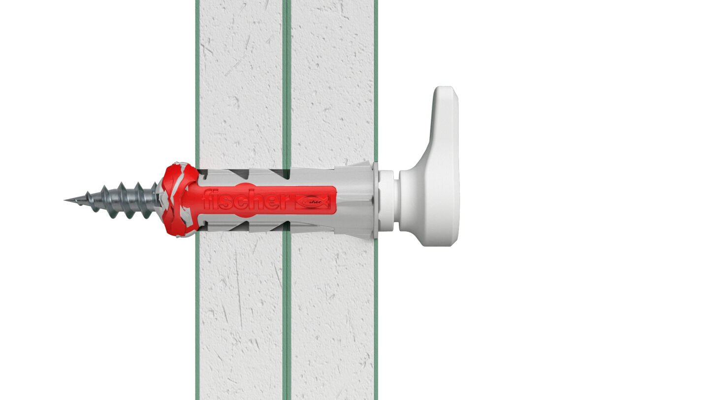 Tacos Fischer Easyhook Angle Duopower 8x40 Blancos, 25 Piezas, Con Gancho Angular Easyhook