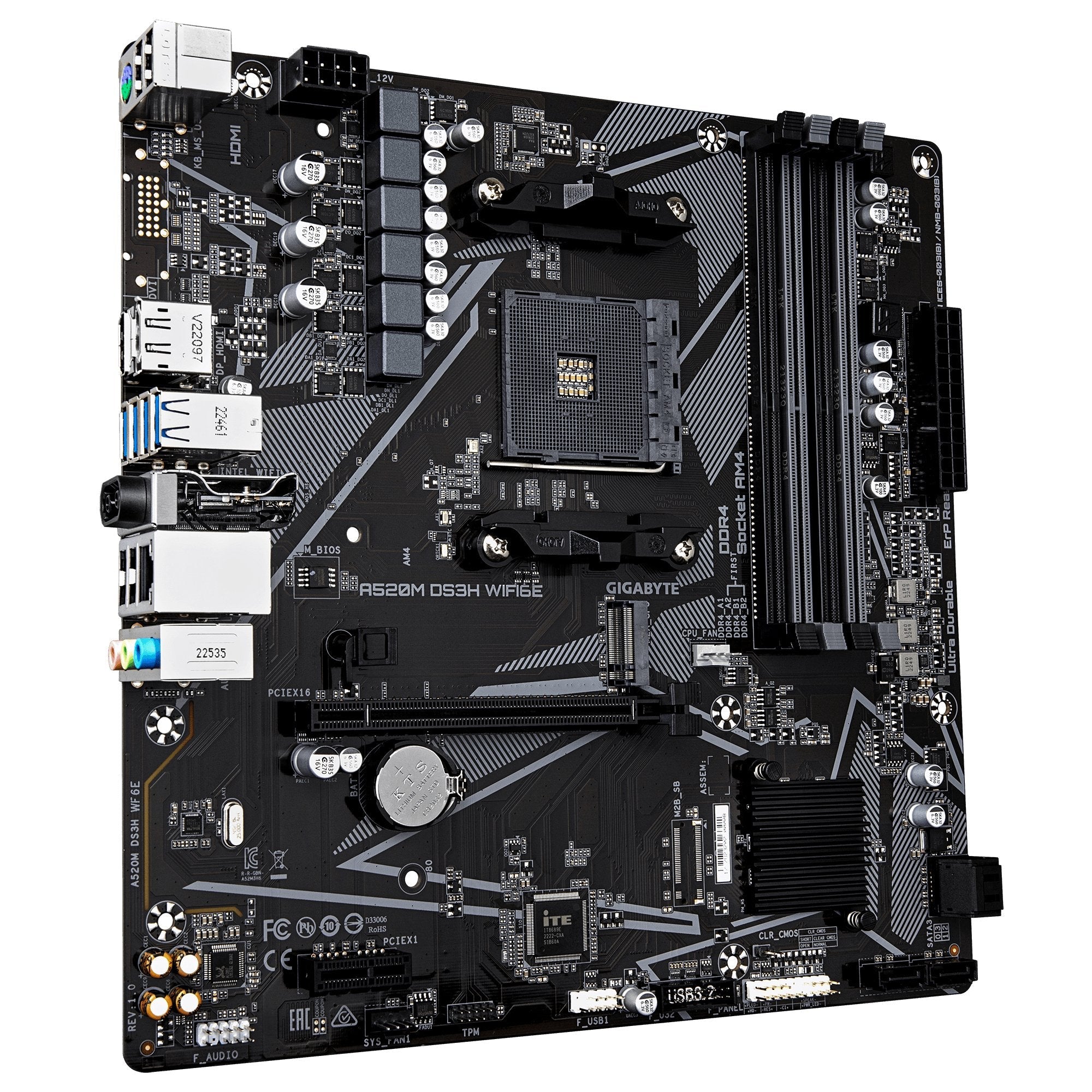 Gigabyte A520m Ds3h Wf6e Am4 4xddr4 4xsata 1xm.2