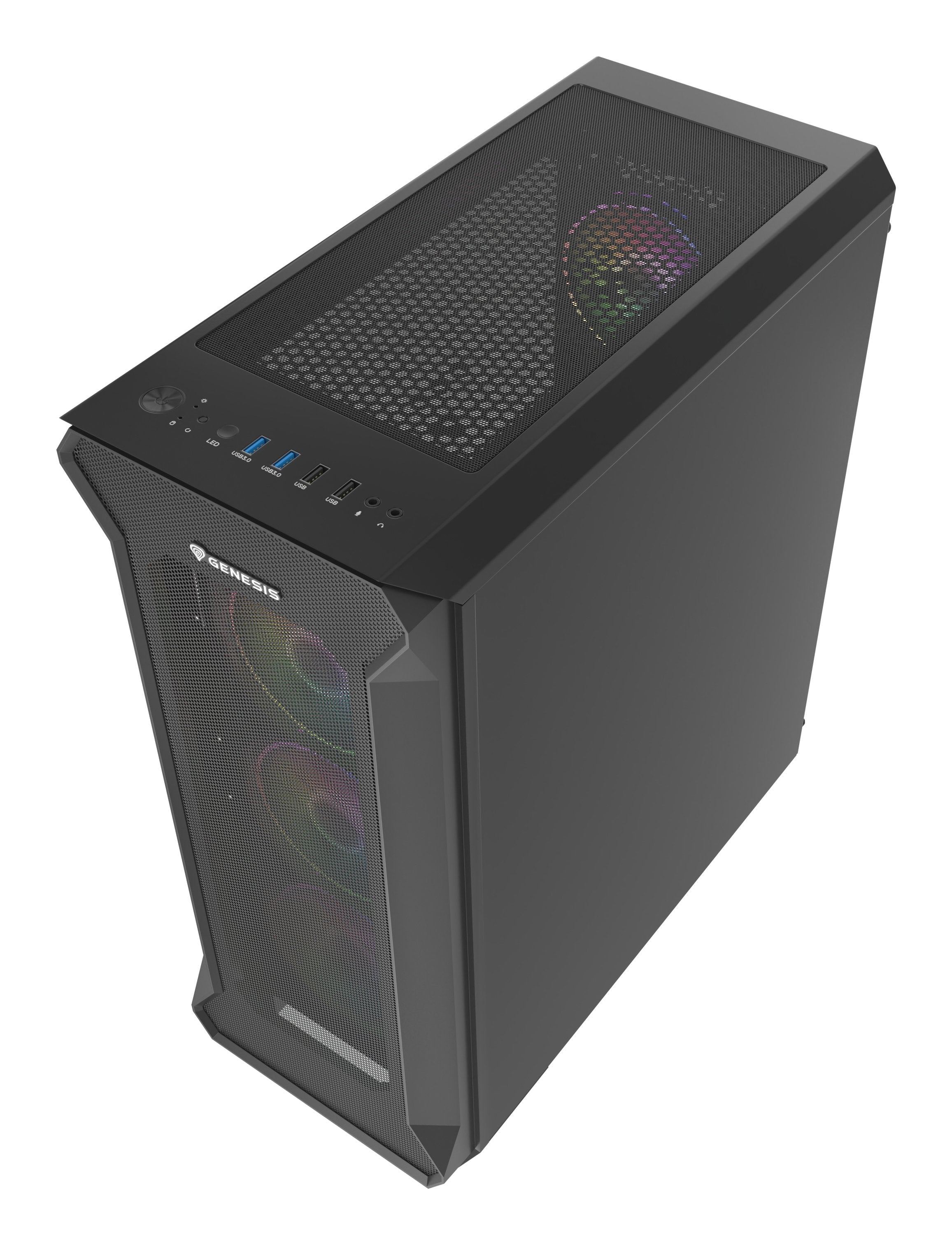 Caja Pc Gaming Genesis Irid 505 Argb Atx 2xusb 3.0 2xusb 2.0 S/F Cristal Templado