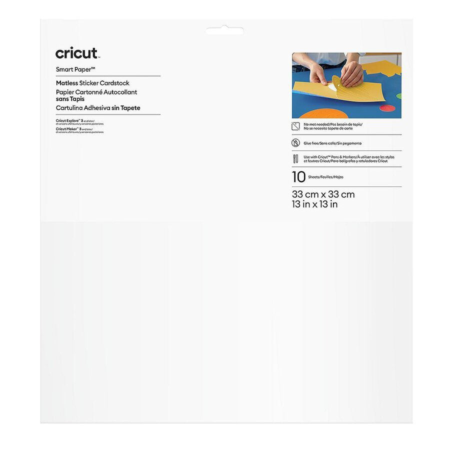 Cricut Smart Sticker Cardstock 33x33cm 10 Sheets (White)