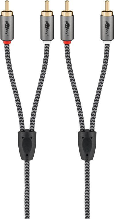 Cable 1,00m 2xrca M 2xrca M Flexiplus Nylon Goobay