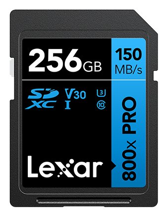Lexar 256gb Professional 800x Pro Memory Card Sdxc Uhs-I Black Blue