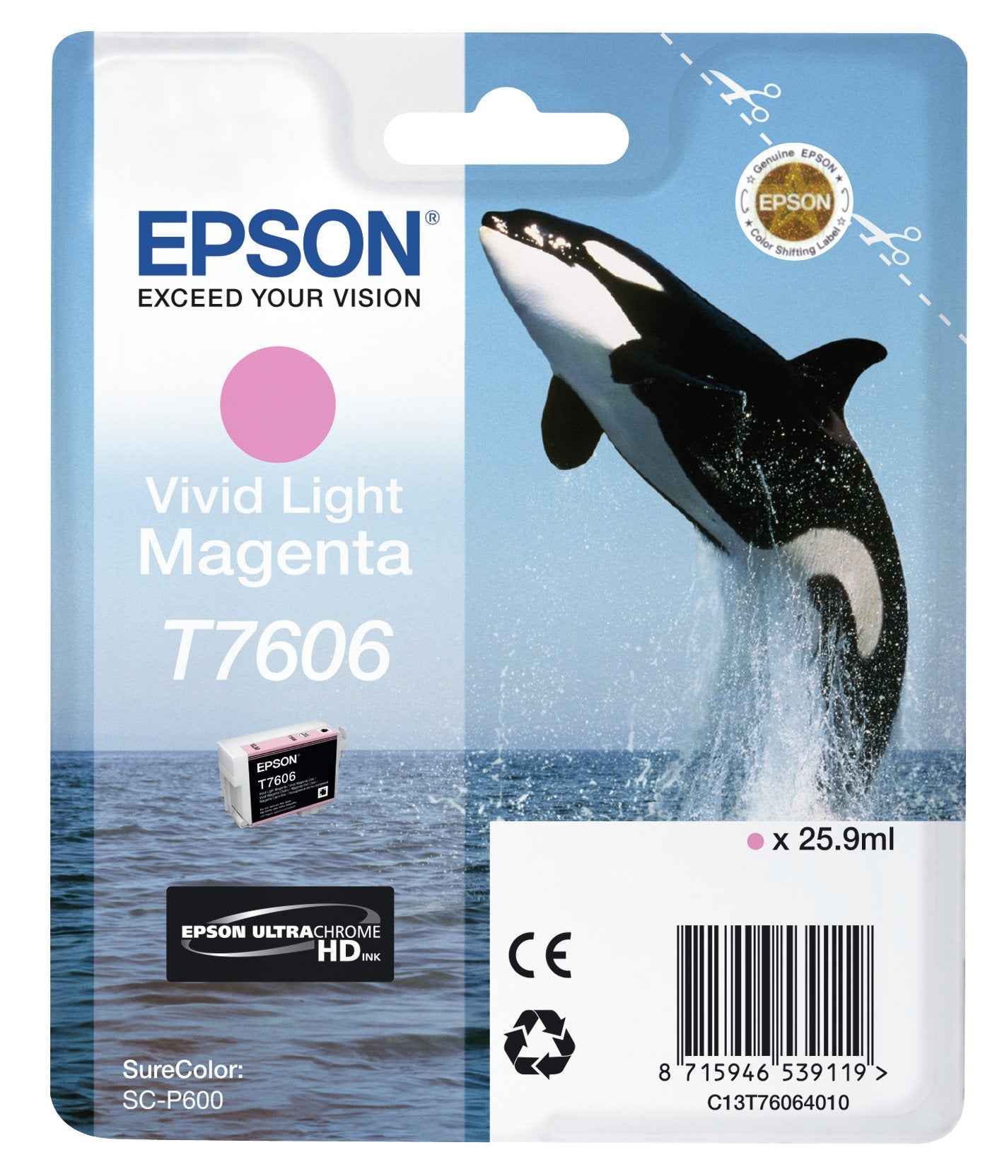 Epson Surecolor Sc-P600 Cartucho Magenta Vivo Claro T7606