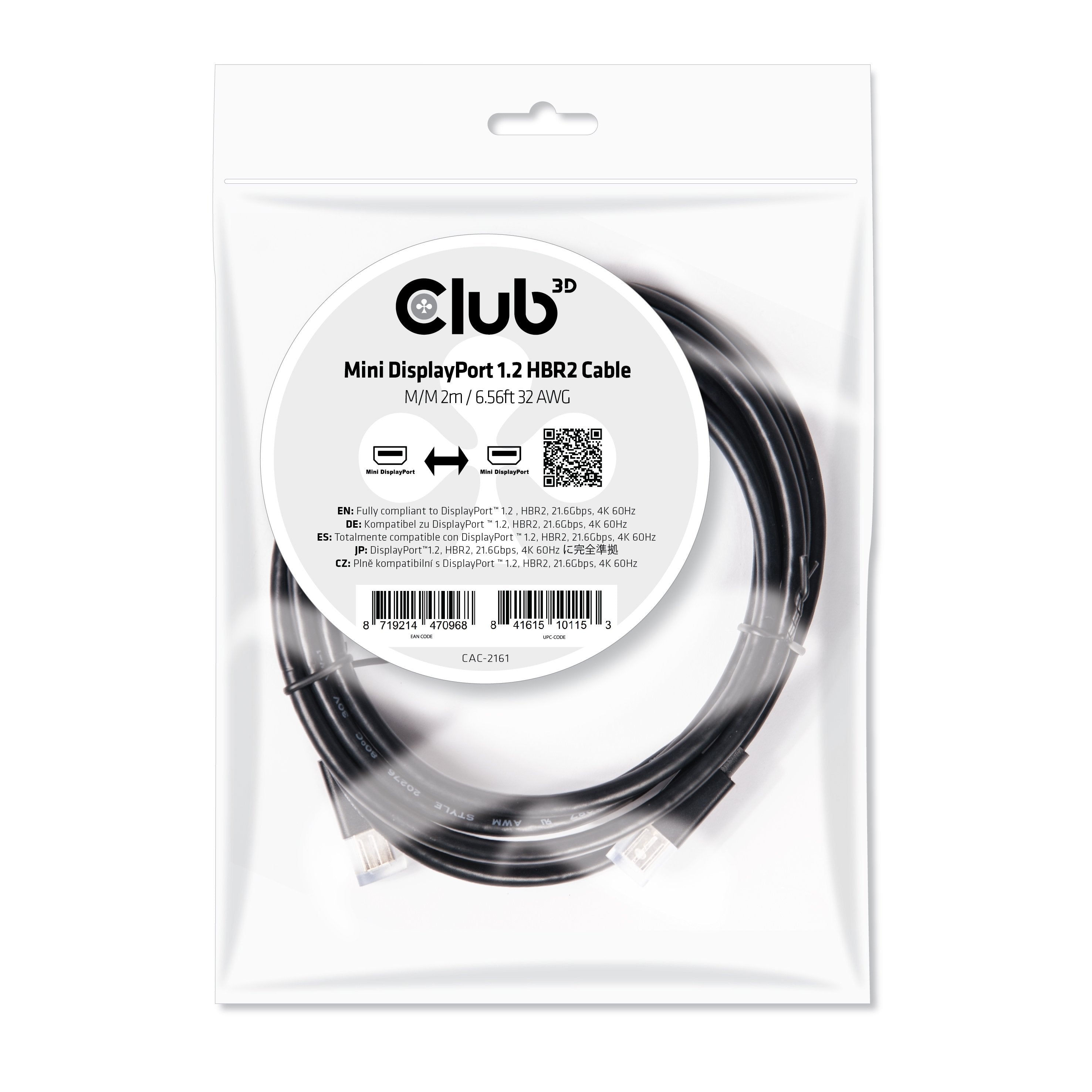 EAN 8719214470968 - CLUB3D CAC-2161 cable DisplayPort 2 m Negro imagen 4
