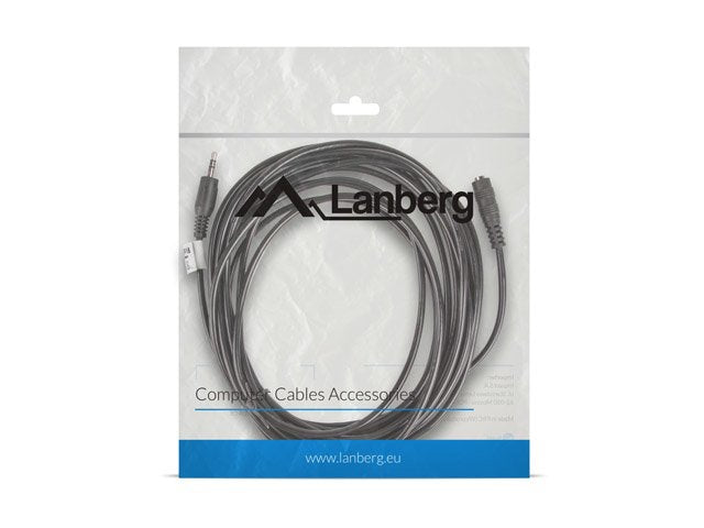 Lanberg Cable Estereo Ca-Mjfj-10cc-0050-Bk Jack 3.5mm Macho A Jack 3.5mm Hembra,5 Metros