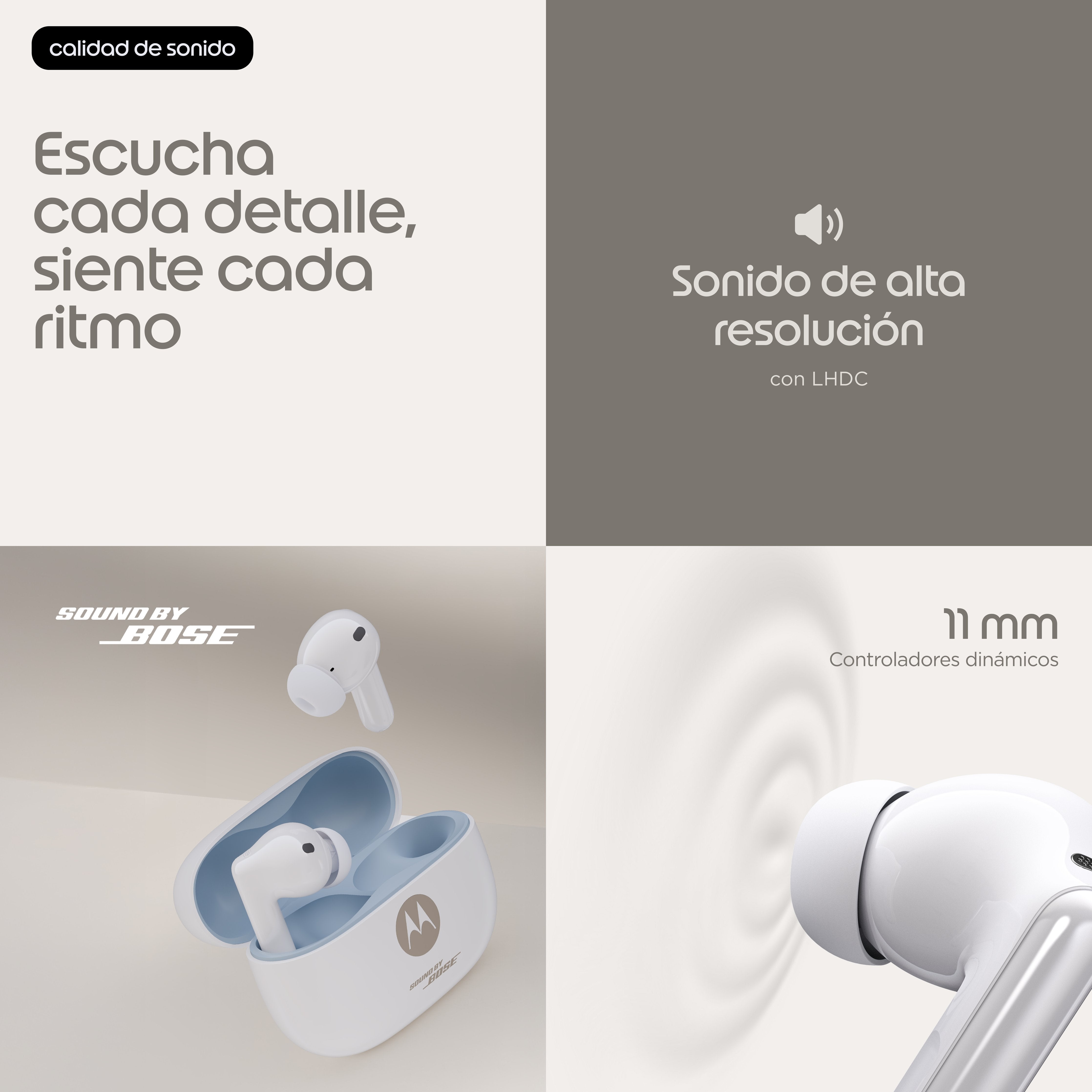 Motorola Moto Buds 2 Plus Auriculares Inalámbricos Con Micro En Oreja Bluetooth Cancelación De Sonido Activo Pantone Cool White
