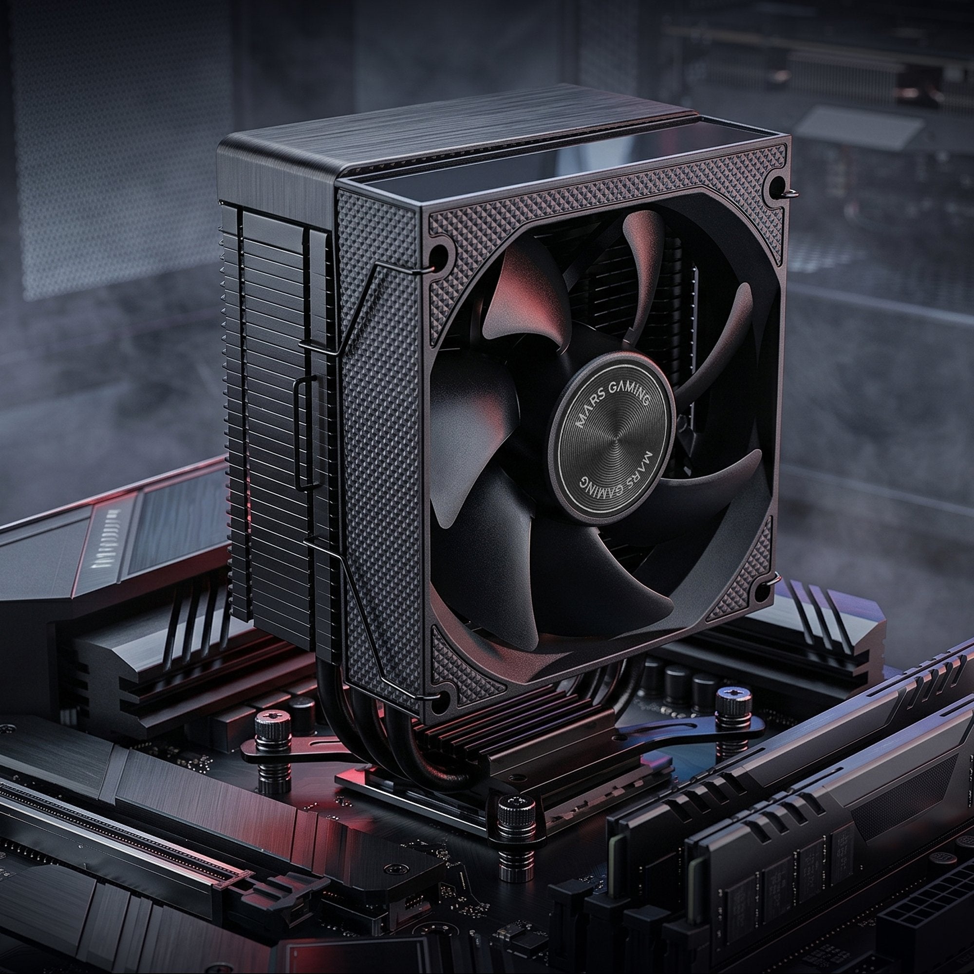Ventilador Con Disipador De Cpu Mars Gaming Mcpu-Xpro Tdp 190w 3 Heatpipes Torre Pwm Fdb Negro
