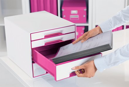 Esselte Leitz Wow Cube - Cajonera - 4 Cajones - Para A4 (210 X 297 Mm)