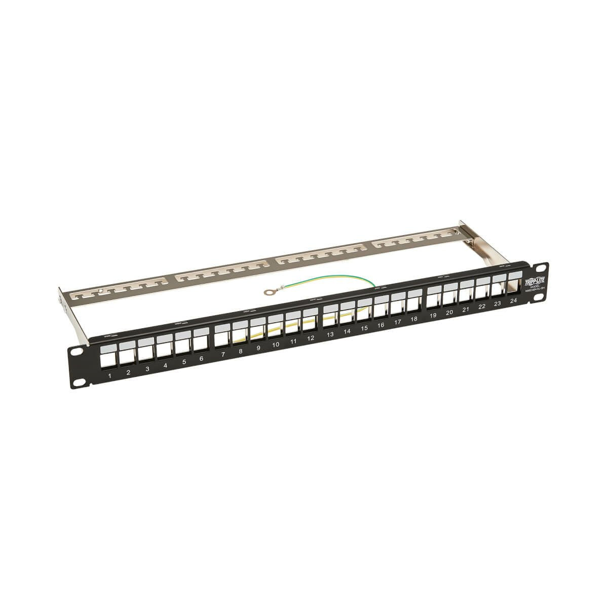 24-Port 1u Rack-Mount Shielded Blank Keystone Multimedia Patch Panel Rj45 Ethernet Usb Hdmi Cat5e 6 Taa