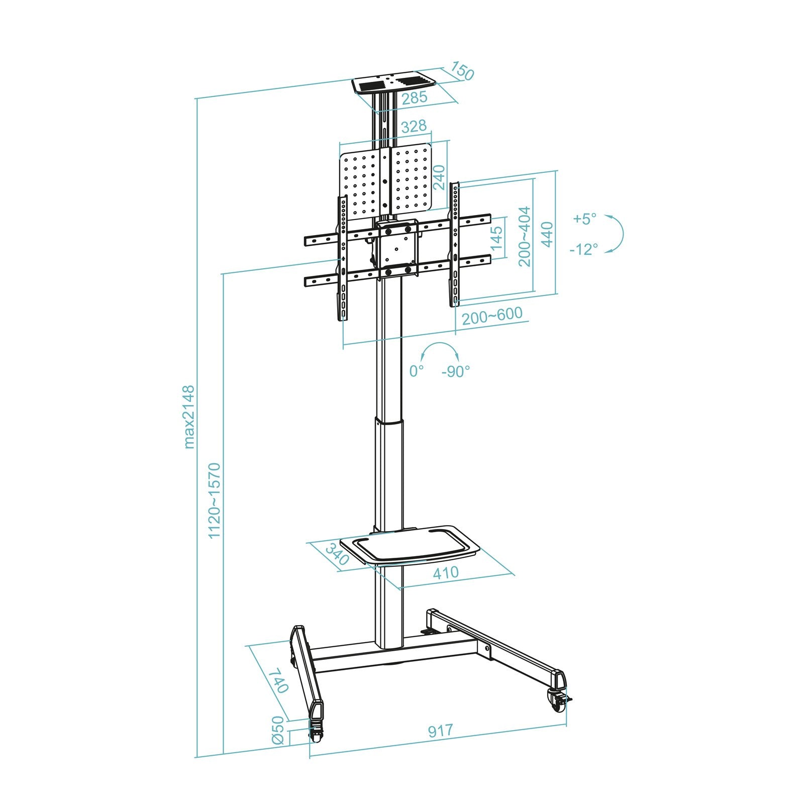 EAN 8433281015616 - TooQ FS1184M-B soporte para TV 177,8 cm (70") imagen 8