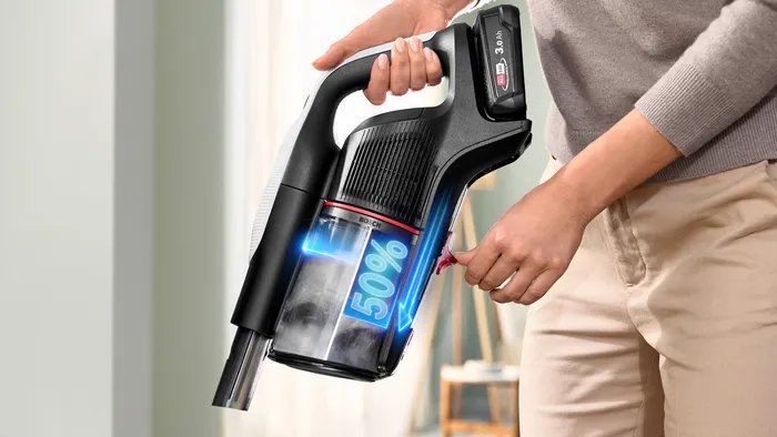 Aspiradora Bosch Bcs931wba De Pie Y Escoba Eléctrica Aspiradora Escoba Batería Secar Hepa Sin Bolsa 0,4 L Blanco 3 Ah