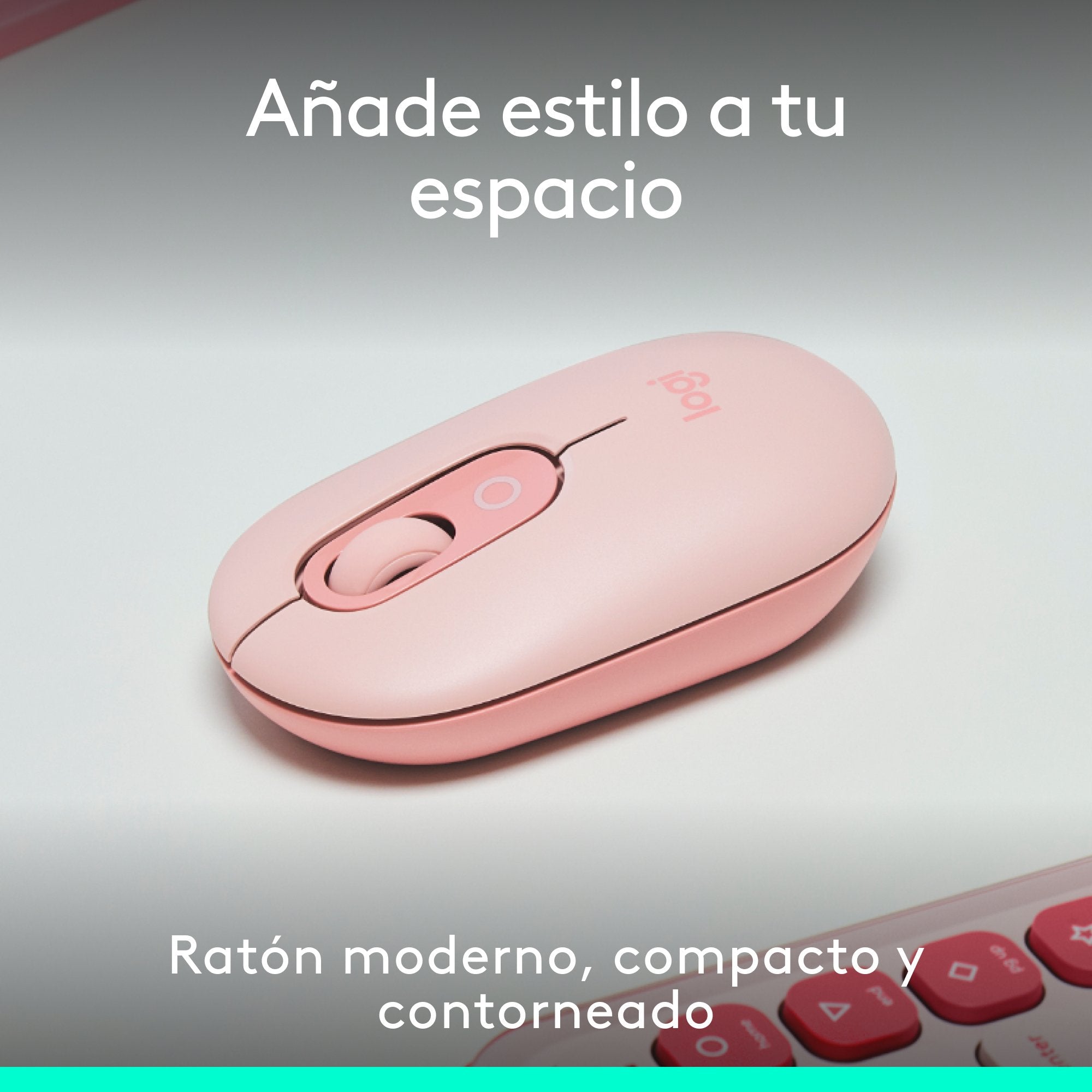 Logitech Pop Mouse, Ratón Inalámbrico Bluetooth Rosa