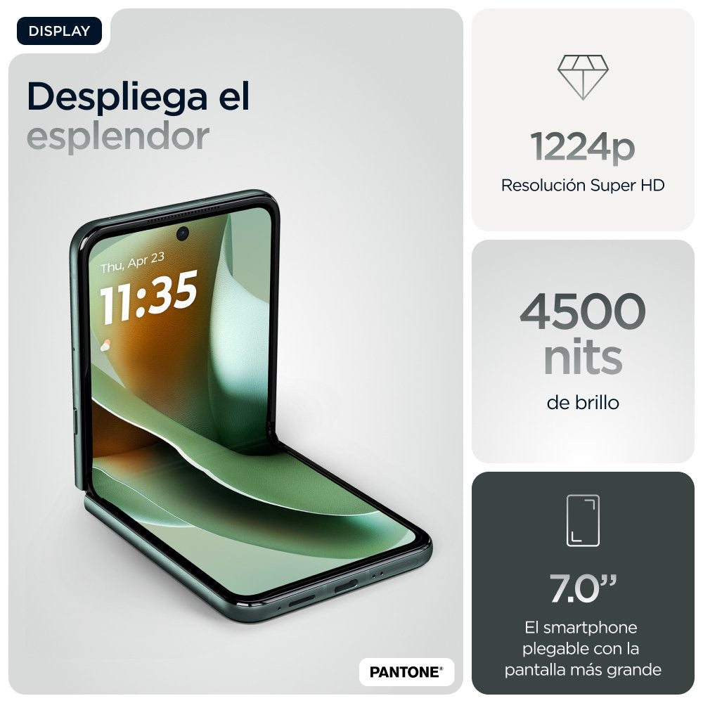 EAN 0840023293191 - Motorola razr 60 ultra 17,7 cm (6.96") SIM doble Android 15 5G USB Tipo C 16 GB 512 GB 4700 mAh Verde imagen 33