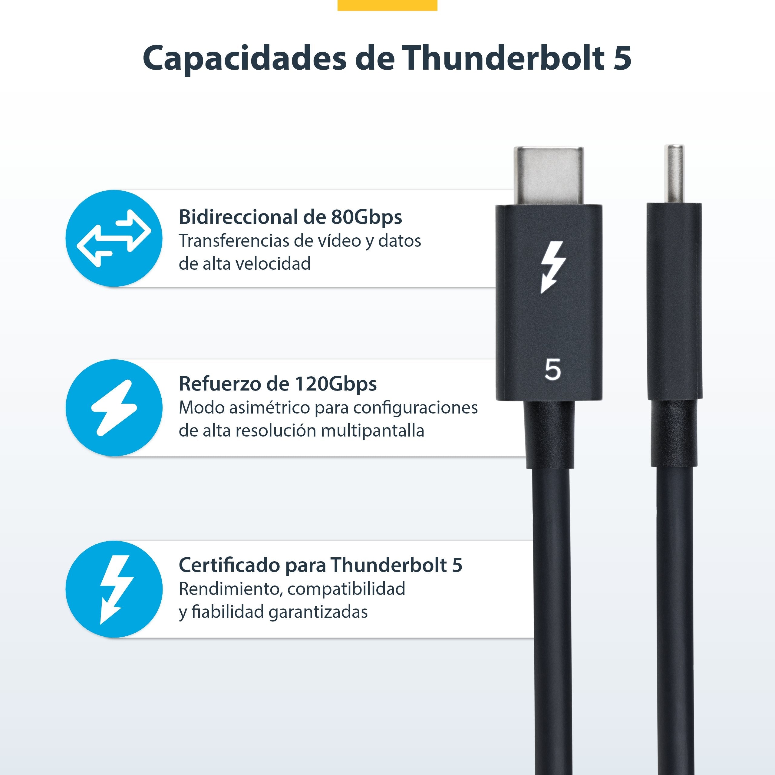 EAN 0065030910026 - StarTech.com TBLT5MM1M240W cable Thunderbolt 80 Gbit/s Negro imagen 11