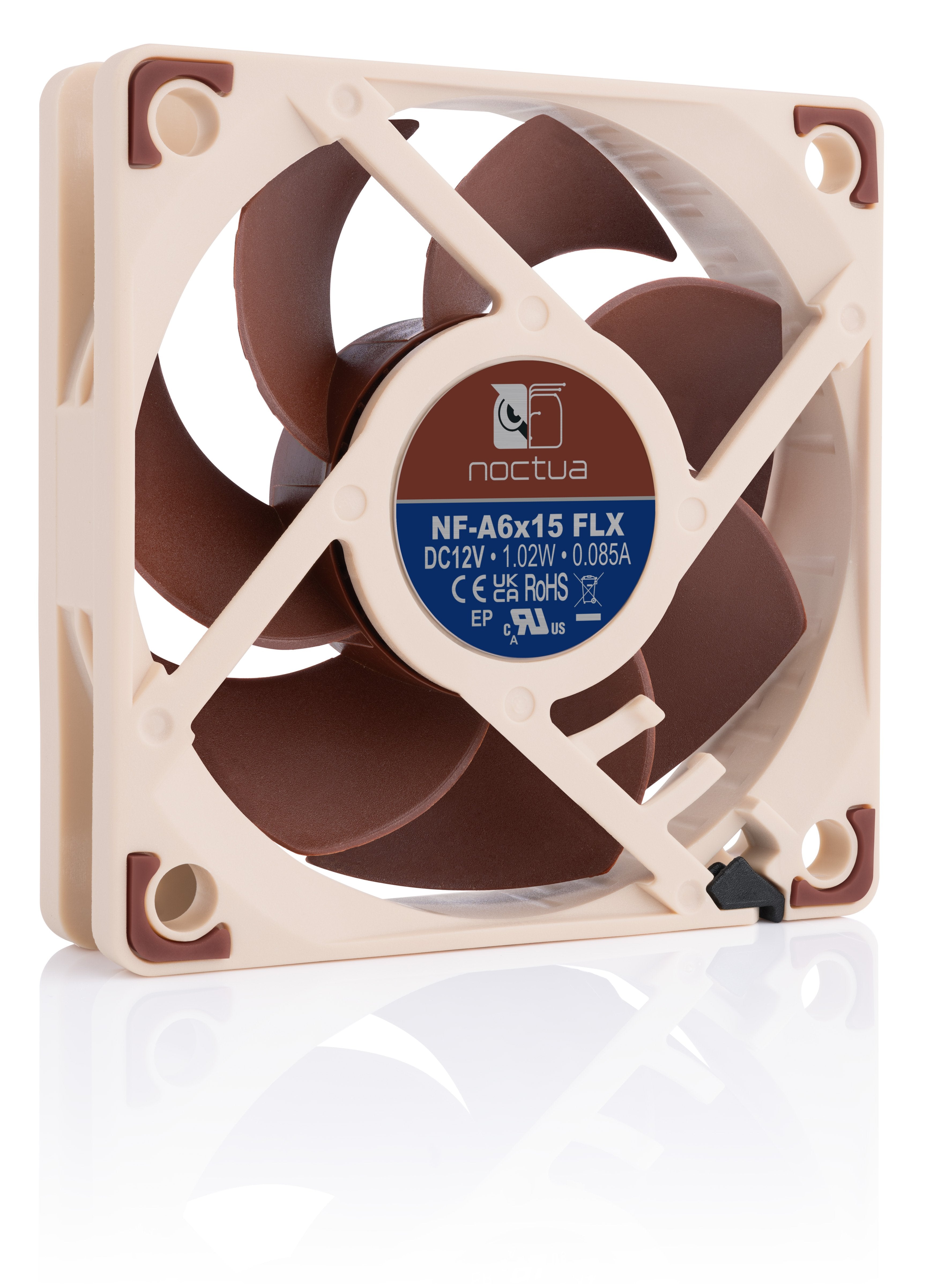 EAN 9010018100150 - Noctua NF-A6X15 FLX sistema de refrigeración para ordenador Carcasa del ordenador Ventilador 6 cm Marrón imagen 2