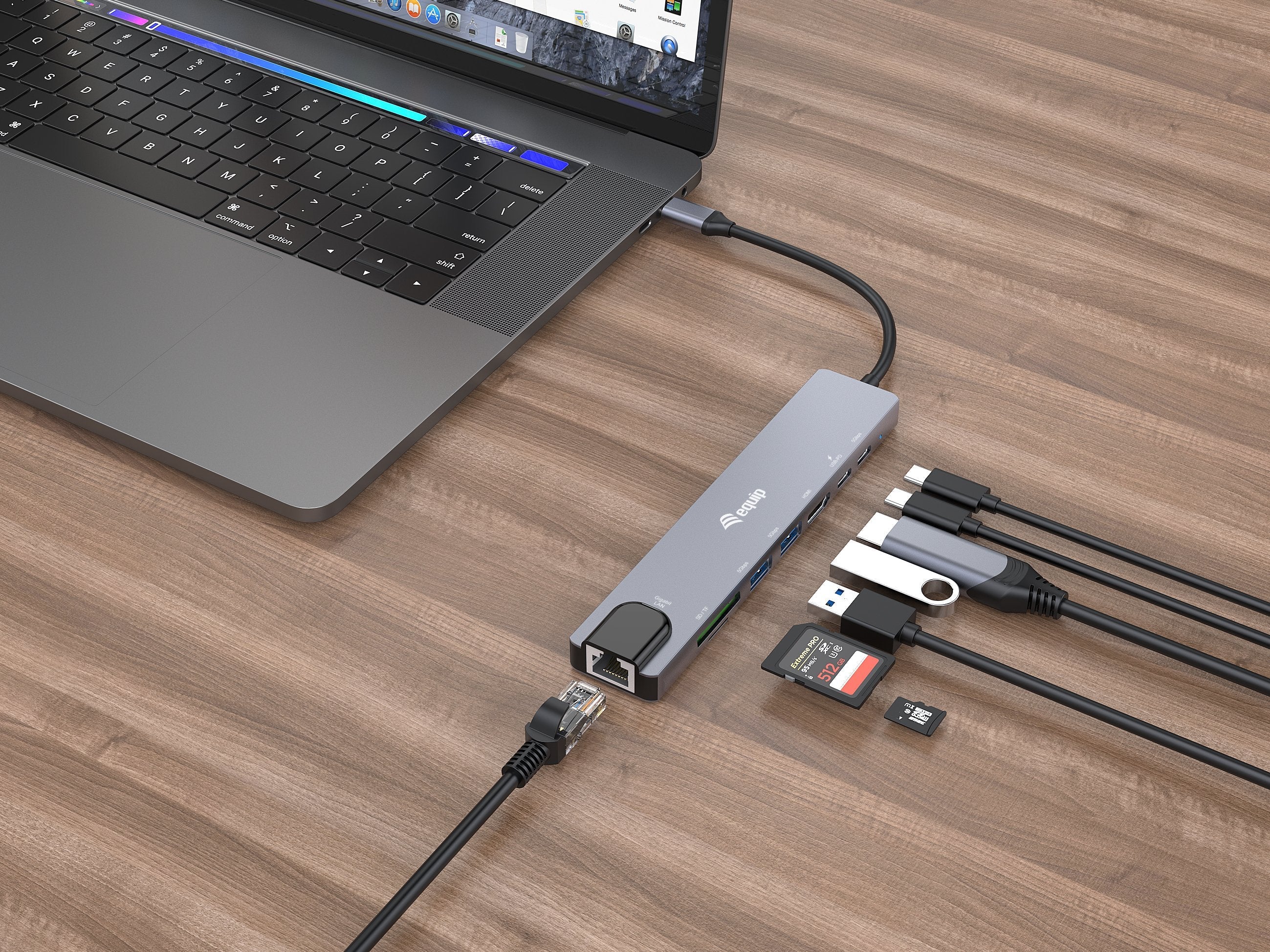 Equip Adaptador Usb-C - Hdmi,Gbe,3xusb3.2 Gen1,Sd Tf,Pd 100w