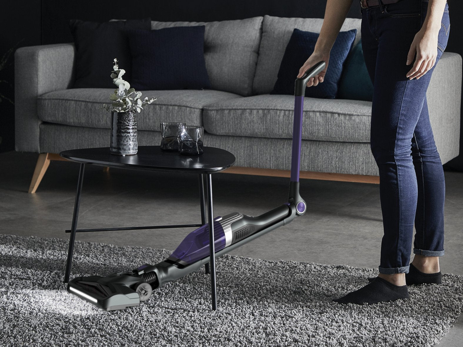 Aspirador Rowenta Xtrem Compact 2-En-1 Rh1238 Negro/Morado