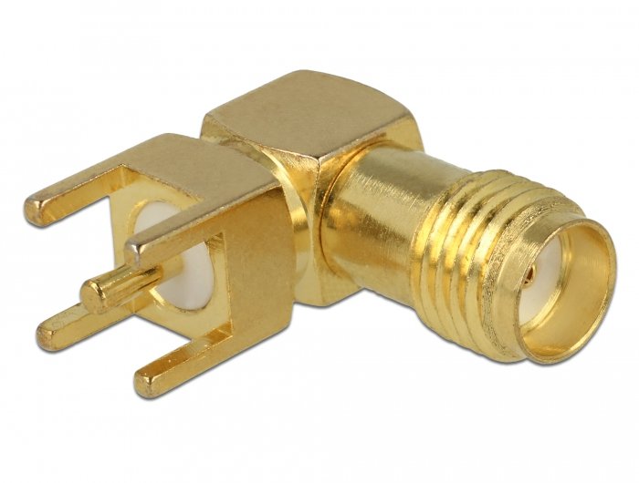 Delock Sma Socket 90 ° Pcb Gold, Longitud De Rosca 5 Mm 65849