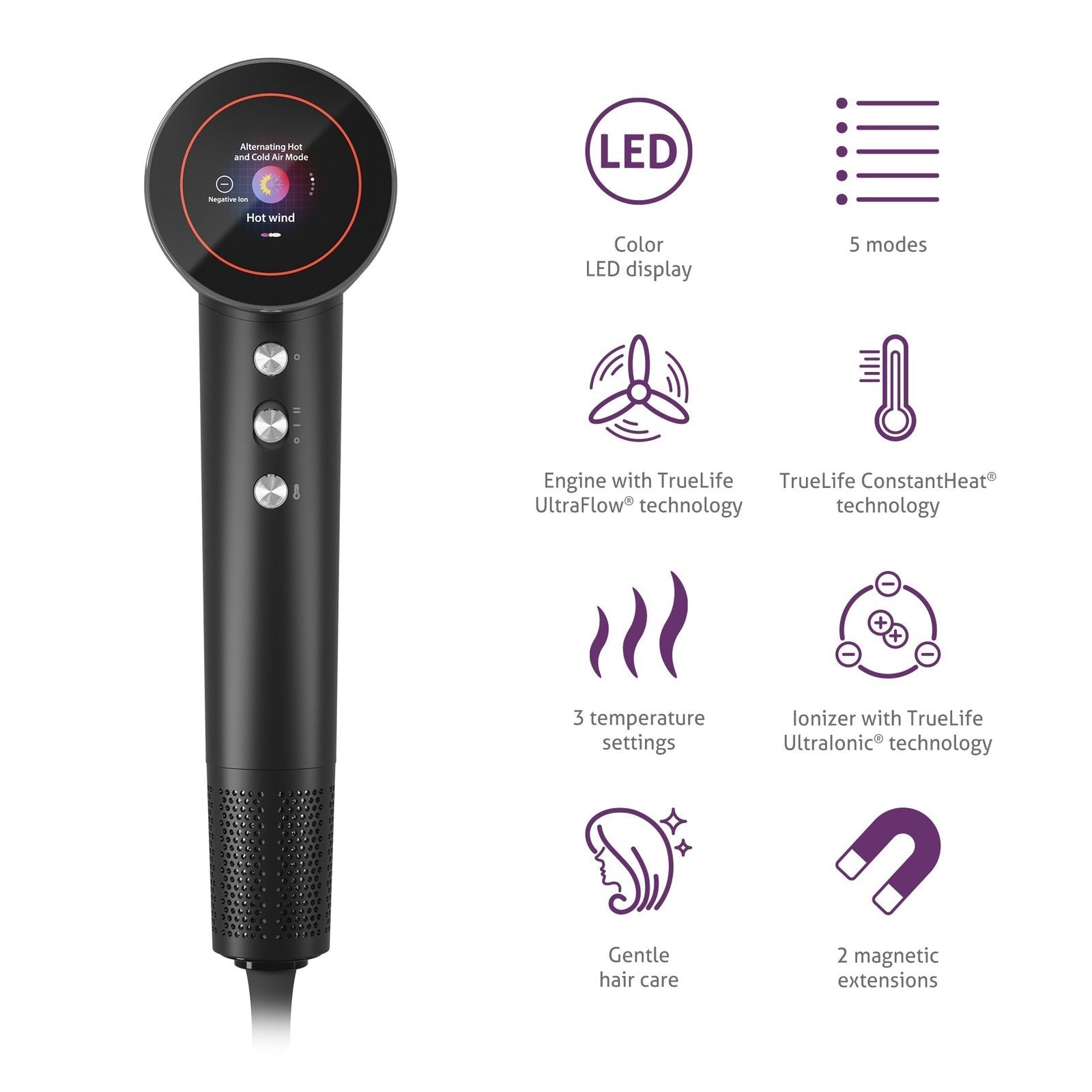 Truelife Hairdryer D9 5xmodi 3xtemperatur- 2xgeschwind.Mufe Retail