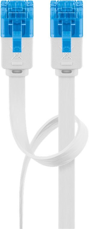 Cat 6a Flat-Patch Cable U/Utp, White, 20 M - Copper