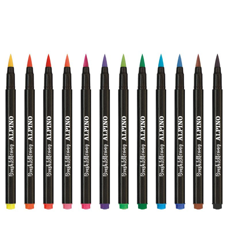 Alpino Estuche 12 Rotuladores Brush Lettering Experience Punta Pincel C/Surtidos