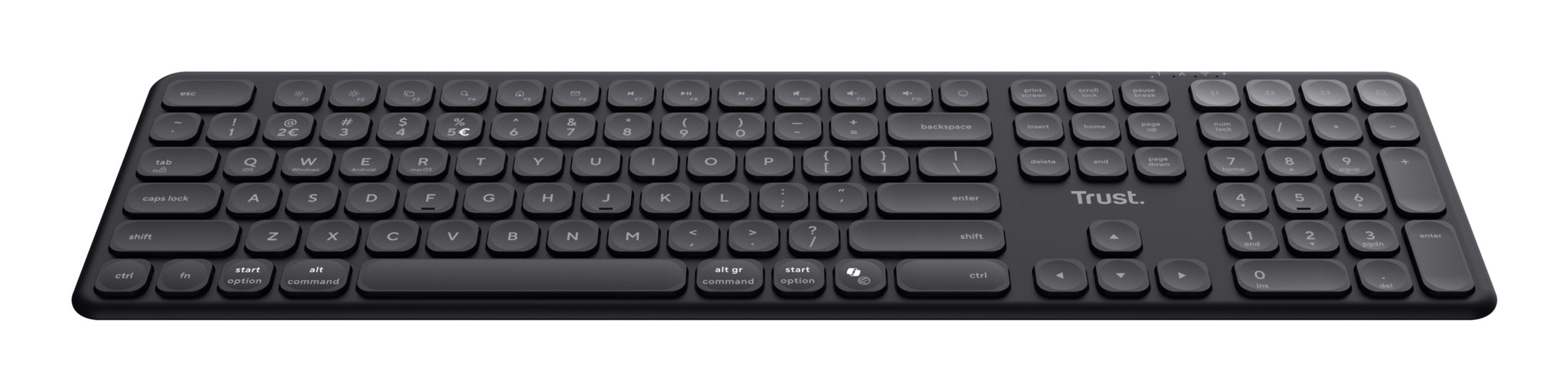 Teclado Trust Vaiya Inalambrico Multidispositivo De Tamaã±O Completo Negro 25511