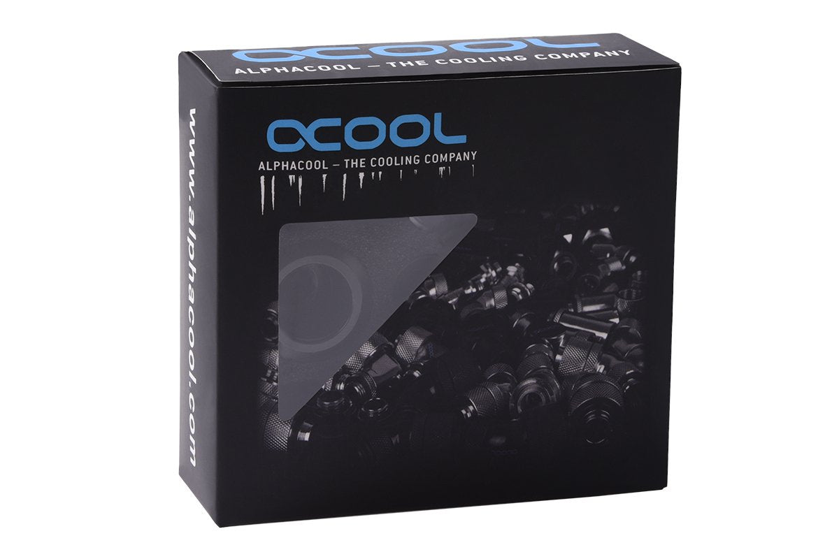 Alphacool Eiszapfen Pro 13mm Hardtube Racor G1/4 - Deep Black Sixpack