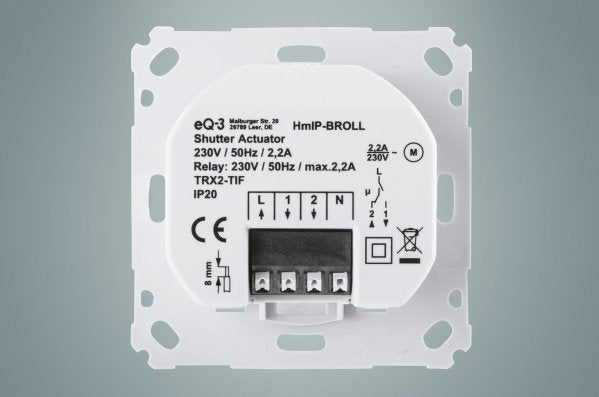 Homematic Ip Actuador De Persiana Enrollable Smart Home Para Interruptores De Marca (Hmip-Broll) 151322a0