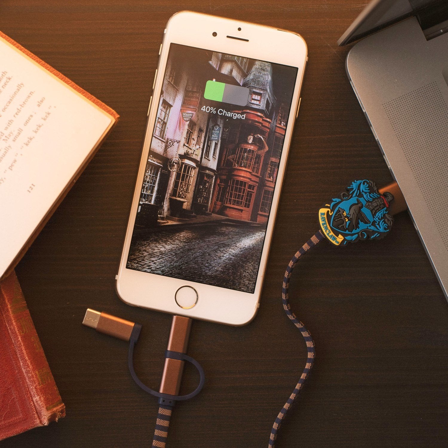 Cable Hogwarts Ravenclaw 3 En 1 Lightning/Micro/Usb-C