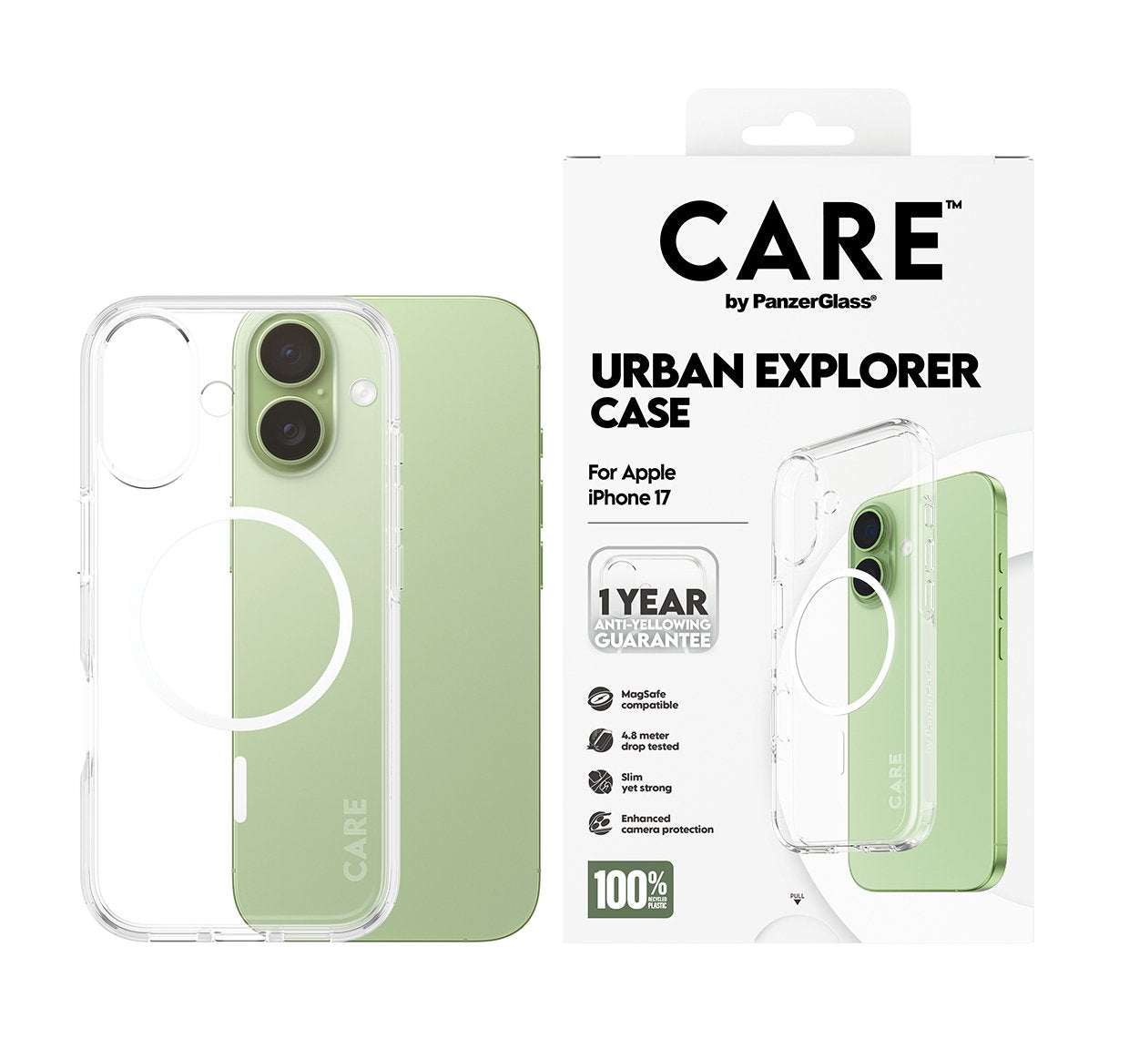 EAN 5715685026836 - PanzerGlass CARE™ by ® Urban Explorer Case Transparent w. White MagSafe iPhone 17 funda para teléfono móv imagen 2