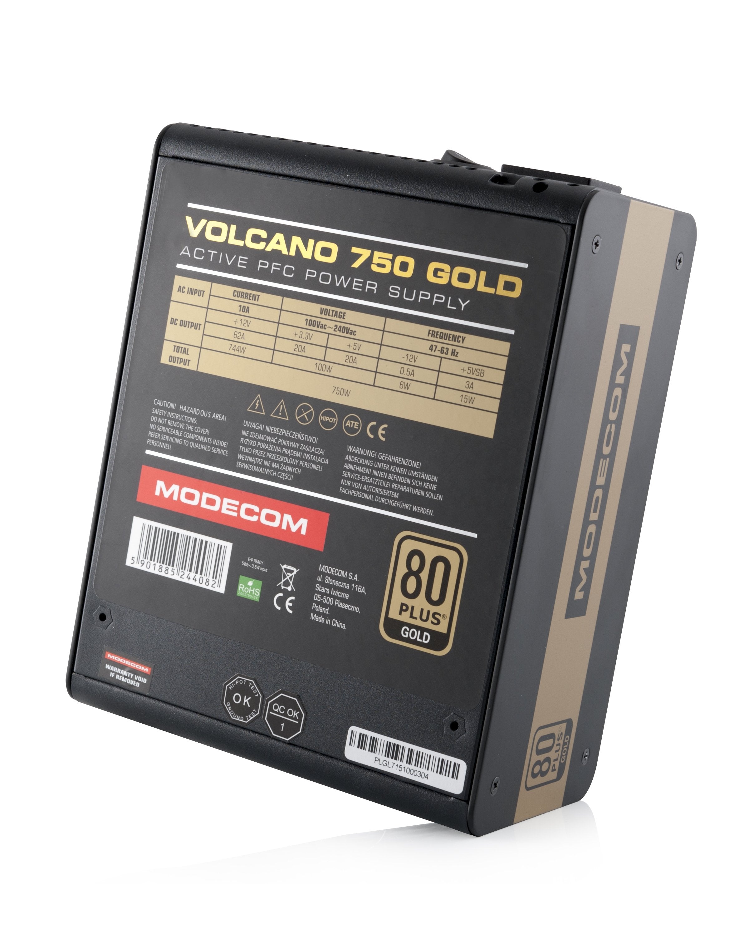 Modecom Volcano Gold Unidad De Fuente De Alimentación 750 W 20+4 Pin Atx Atx Negro