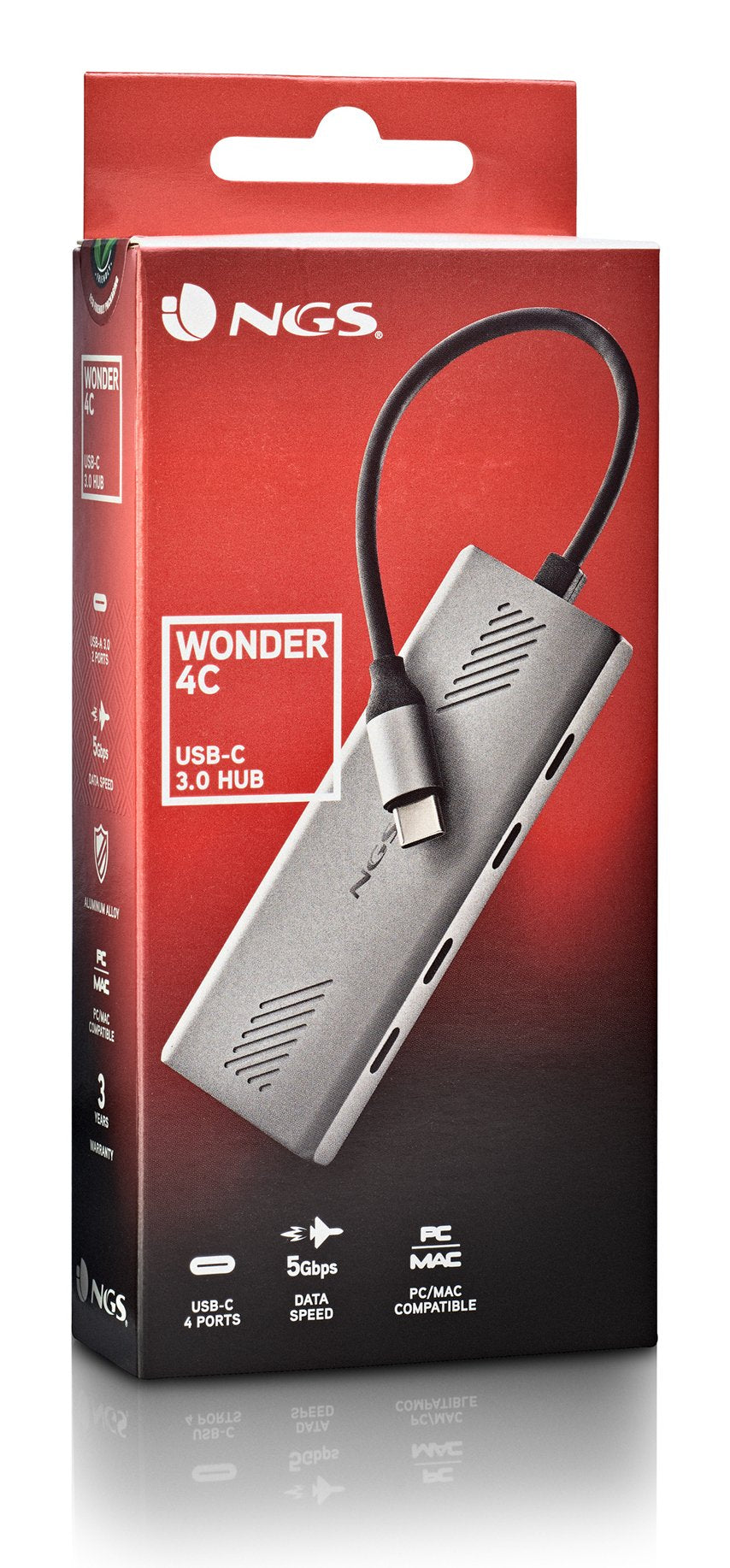 EAN 8435430624434 - NGS WONDER4-C USB Tipo C 5000 Mbit/s Plata imagen 4